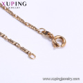 44146 Promote price modern style brief design jewelry copper alloy gold plated unisex chain necklace